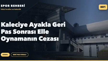 Kaleciye Ayakla Geri Pas Sonrası Elle Oynamanın Cezası